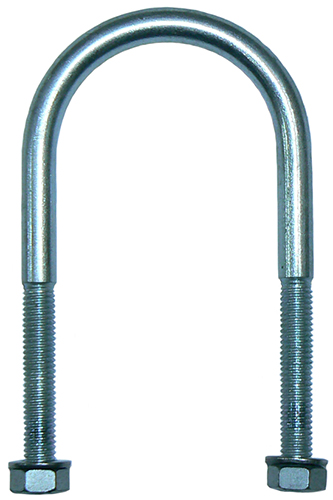 Zinc plated mild steel U-bolt, incl. nuts/washers – M6 x 37mm with 41mm x 83mm capability